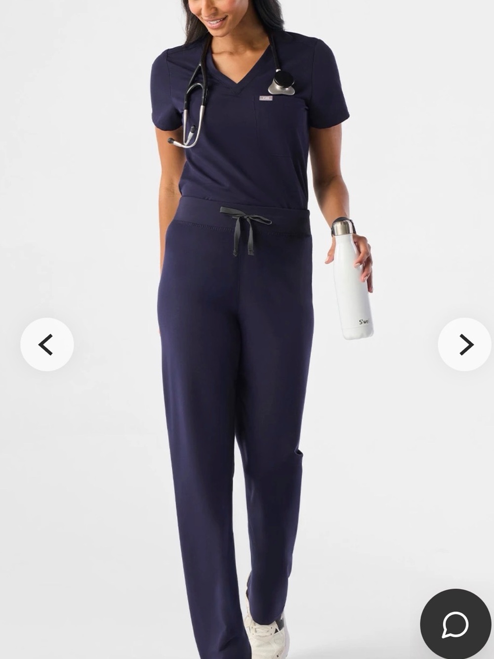 Figs Navy High Waisted Livingston Pant